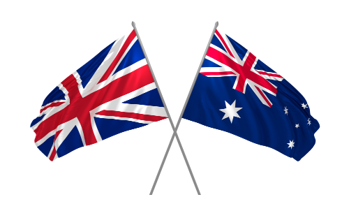 Aus and Eng Flages